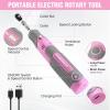 image:imageWORKPRO Cordless Rotary Tool Kit with 71pcs Accessories amp WORKPRO Drill Set with 8V Power Drill and Stackable Tool Box  Pink