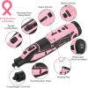 image:imageWORKPRO Pink 12V Cordless Rotary Tool Kitamp276piece Rotary Tool Accessories Kit