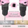 image:imageWORKPRO Pink Cordless 20V Lithiumion Drill Driver Set and 100 Piece Pink Tool Kit with Easy Carrying Pouch