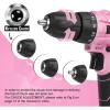 image:imageWORKPRO Pink Cordless Drill Driver Set and 100 Piece Pink Tool Kit with Easy Carrying Pouch
