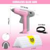 image:imageWORKPRO Pink Cordless Mini Hot Glue Gun Energy Saving Rechargeable Fast Heating Glue Gun Kit with 20 Pcs Mini Glue Sticks AutomaticSafetyPowerOff Glue Gun for Decoration Art  Pink Ribbon