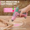 image:imageWORKPRO Pink Cordless Mini Hot Glue Gun Energy Saving Rechargeable Fast Heating Glue Gun Kit with 20 Pcs Mini Glue Sticks AutomaticSafetyPowerOff Glue Gun for Decoration Art  Pink Ribbon