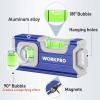 image:imageWORKPRO Small Level 412 Inch Mini Level Tool Magnetic Pocket Level with 2 Different Bubbles 90180 Aluminum Alloy Construction Cobalt Blue