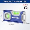 image:imageWORKPRO Small Level 412 Inch Mini Level Tool Magnetic Pocket Level with 2 Different Bubbles 90180 Aluminum Alloy Construction Cobalt Blue