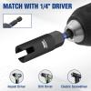image:imageWORKPRO Wing Nut Driver Set 3 PCS Power Wing Nut Driver Bit 9mm12mm15mm 14 Inch Hex Shank Nut Driver Wing Nut Socket for Wing Nut Eye Bolt Wire Twisting2PC Wing Nut Driver Sets