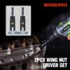 image:imageWORKPRO Wing Nut Driver Set 3 PCS Power Wing Nut Driver Bit 9mm12mm15mm 14 Inch Hex Shank Nut Driver Wing Nut Socket for Wing Nut Eye Bolt Wire Twisting2PC Wing Nut Driver Sets