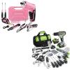 image:imageWORKPRO 157PCS Home Tool Set with 20V Power Drill Green amp WORKPRO 18 PCS Tool Set with 37V Rotatable Electric Screwdriver  Pink