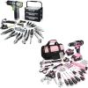 image:imageWORKPRO 157PCS Home Tool Set with 20V Power Drill Pink amp WORKPRO 43PCS Cordless Drill Driver with 8V Lithium  Green