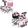 image:imageWORKPRO 157PCS Home Tool Set with 20V Power Drill amp WORKPRO 43PCS Pink Tool Set with 8V Power Drill and Bits Pink