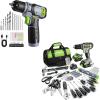 image:imageWORKPRO 157PCS Home Tool Set with 20V Power Drill amp WORKPRO 8V Cordless Drill Driver Set with 53pcs Bit Set  Green