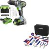 image:imageWORKPRO 20V Cordless Drill Driver Kit and 100 Piece Kitchen Drawer Household Hand Tool Set
