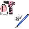 image:imageWORKPRO Deburring Tool and Pink Cordless Drill Driver Set