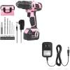 image:imageWORKPRO Pink Cordless 20V Lithiumion Drill Driver Set 15Ah 1 Battery Charger and Storage Bag Included and Spare Charger for Replacement
