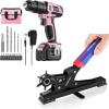 image:imageWORKPRO Pink Cordless 20V Lithiumion Drill Driver Set and Desktop Leather Hole Punch Set