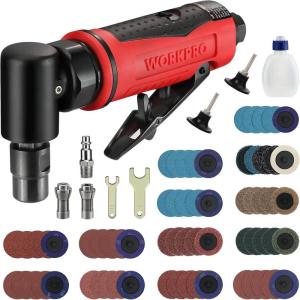 image:imageWORKPRO 14Inch Air Angle Die Grinder amp WORKPRO 101pieces Sanding Discs Set