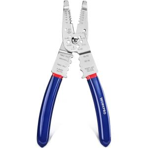 image:imageWORKPRO 8 Wire StripperWire Crimping Tool Wire Stripper Tools for 1022 AWGWire Cutter Wire Crimper Cable Stripper Wiring Tools and MultiFunction Hand Tool with Titanium CoatedSilver Coating