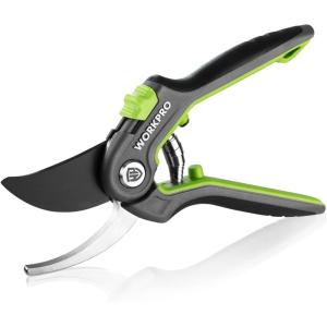 image:imageWORKPRO Bypass Pruning Shears 8 Stainless Steel Gardening Hand Pruner Professional Garden Trimming Scissors with Sharp SK5 Steel Blades Ideal Garden ToolGreenBypass
