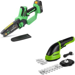 image:imageWORKPRO Cordless Grass Shear amp Shrubbery Trimmer WORKPROX 6inch Mini Chainsaw Cordless
