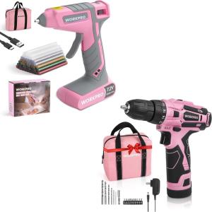 image:imageWORKPRO Drill Driver SetampHot Glue Gun