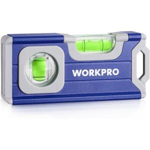 image:imageWORKPRO Small Level 412 Inch Mini Level Tool Magnetic Pocket Level with 2 Different Bubbles 90180 Aluminum Alloy Construction Cobalt Blue