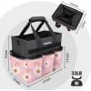 image:imageWORKPRO Garden Tool Bag Organizer Heavy Duty Gardening Tote Bag with 10 Pockets and Long Adjustable Shoulder Strap Standable Garden Home Tool Kits Organizer Floral Pink Tools are not includedFloral Pink