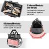 image:imageWORKPRO Garden Tool Bag Organizer Heavy Duty Gardening Tote Bag with 10 Pockets and Long Adjustable Shoulder Strap Standable Garden Home Tool Kits Organizer Floral Pink Tools are not includedPink