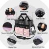 image:imageWORKPRO Garden Tool Bag Organizer Heavy Duty Gardening Tote Bag with 10 Pockets and Long Adjustable Shoulder Strap Standable Garden Home Tool Kits Organizer Floral Pink Tools are not includedFloral Pink