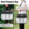 image:imageWORKPRO Garden Tool Bag Organizer Heavy Duty Gardening Tote Bag with 10 Pockets and Long Adjustable Shoulder Strap Standable Garden Home Tool Kits Organizer Floral Pink Tools are not includedFloral White