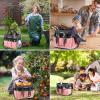 image:imageWORKPRO Garden Tool Bag Organizer Heavy Duty Gardening Tote Bag with 10 Pockets and Long Adjustable Shoulder Strap Standable Garden Home Tool Kits Organizer Floral Pink Tools are not includedPink