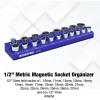 image:imageWORKPRO Magnetic Socket Organizer 14Inch Metric Socket Holder Tool Trays Holds 26 Pieces Standard Size and Deep Size SocketsSockets not Included12 DR  Metric