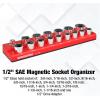 image:imageWORKPRO Magnetic Socket Organizer 14Inch Metric Socket Holder Tool Trays Holds 26 Pieces Standard Size and Deep Size SocketsSockets not Included12 DR  SAE