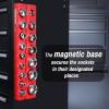 image:imageWORKPRO Magnetic Socket Organizer 14Inch Metric Socket Holder Tool Trays Holds 26 Pieces Standard Size and Deep Size SocketsSockets not Included12 DR  SAE