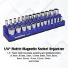 image:imageWORKPRO Magnetic Socket Organizer 14Inch Metric Socket Holder Tool Trays Holds 26 Pieces Standard Size and Deep Size SocketsSockets not Included14 DR  Metric