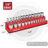 image:imageWORKPRO Magnetic Socket Organizer 14Inch Metric Socket Holder Tool Trays Holds 26 Pieces Standard Size and Deep Size SocketsSockets not Included14 DR  SAE