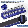 image:imageWORKPRO Magnetic Socket Organizer 14Inch Metric Socket Holder Tool Trays Holds 26 Pieces Standard Size and Deep Size SocketsSockets not Included14 DR  Metric