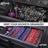 image:imageWORKPRO Magnetic Socket Organizer 14Inch Metric Socket Holder Tool Trays Holds 26 Pieces Standard Size and Deep Size SocketsSockets not Included38 DR  SAE