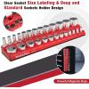 image:imageWORKPRO Magnetic Socket Organizer 14Inch Metric Socket Holder Tool Trays Holds 26 Pieces Standard Size and Deep Size SocketsSockets not Included38 DR  SAE