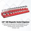 image:imageWORKPRO Magnetic Socket Organizer 14Inch Metric Socket Holder Tool Trays Holds 26 Pieces Standard Size and Deep Size SocketsSockets not Included38 DR  SAE