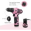 image:imageWORKPRO Pink Cordless Drill Driver Setamp4Piece Mini Bar Clamp Set