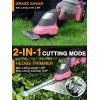 image:imageWORKPROX 20V Pink Cordless Grass Shear amp Shrubbery Trimmer  2in1 Handheld Electric Grass Trimmer Hedge ShearsGrass Cutter with Tool Bag Rechargeable LithiumIon Battery and TypeC Cable IncludedPink