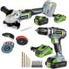 image:imageWORKPRO 20V Cordless Angle Grinder Kit 412 Inch Lightweight Angle Grinder Tool with 20V Cordless DrillDriver Kit 38 182 Torque Setting Variable Speed
