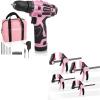 image:imageWORKPRO Pink Cordless Drill Driver Setamp4Piece Mini Bar Clamp Set