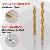 image:imageWORKPRO 9Piece 14 Hex Shank Drill Bit Set Titanium Plating HSS Drill Bits from 116 to 38 for Metal Steel Wood PVC Quick Change Design