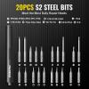 image:imageWORKPRO 20in1 Mini Electric Screwdriver with Magnetizer amp S2 Steel Bits 36V Rechargeable Precision Screwdriver Set for Electronics Phone Camera Laptop amp Watch
