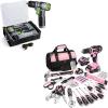 image:imageWORKPRO 157PCS Home Tool Set with 20V Power Drill Pink amp WORKPRO Drill Set with 8V Power Drill and Stackable Tool Box Green