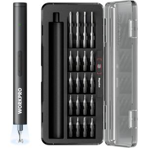 image:imageWORKPRO 20in1 Mini Electric Screwdriver with Magnetizer amp S2 Steel Bits 36V Rechargeable Precision Screwdriver Set for Electronics Phone Camera Laptop amp Watch