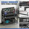 image:imageWORKPRO 50 Heavy Duty Steel Workbench with Pegboard amp Drawer 3180lbs Capacity Garage Workbench Sturdy Shelves Tool Storage Work Benches for Garage Workshop amp Woodworking50 inch