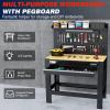 image:imageWORKPRO 50 Heavy Duty Steel Workbench with Pegboard amp Drawer 3180lbs Capacity Garage Workbench Sturdy Shelves Tool Storage Work Benches for Garage Workshop amp Woodworking48 inch