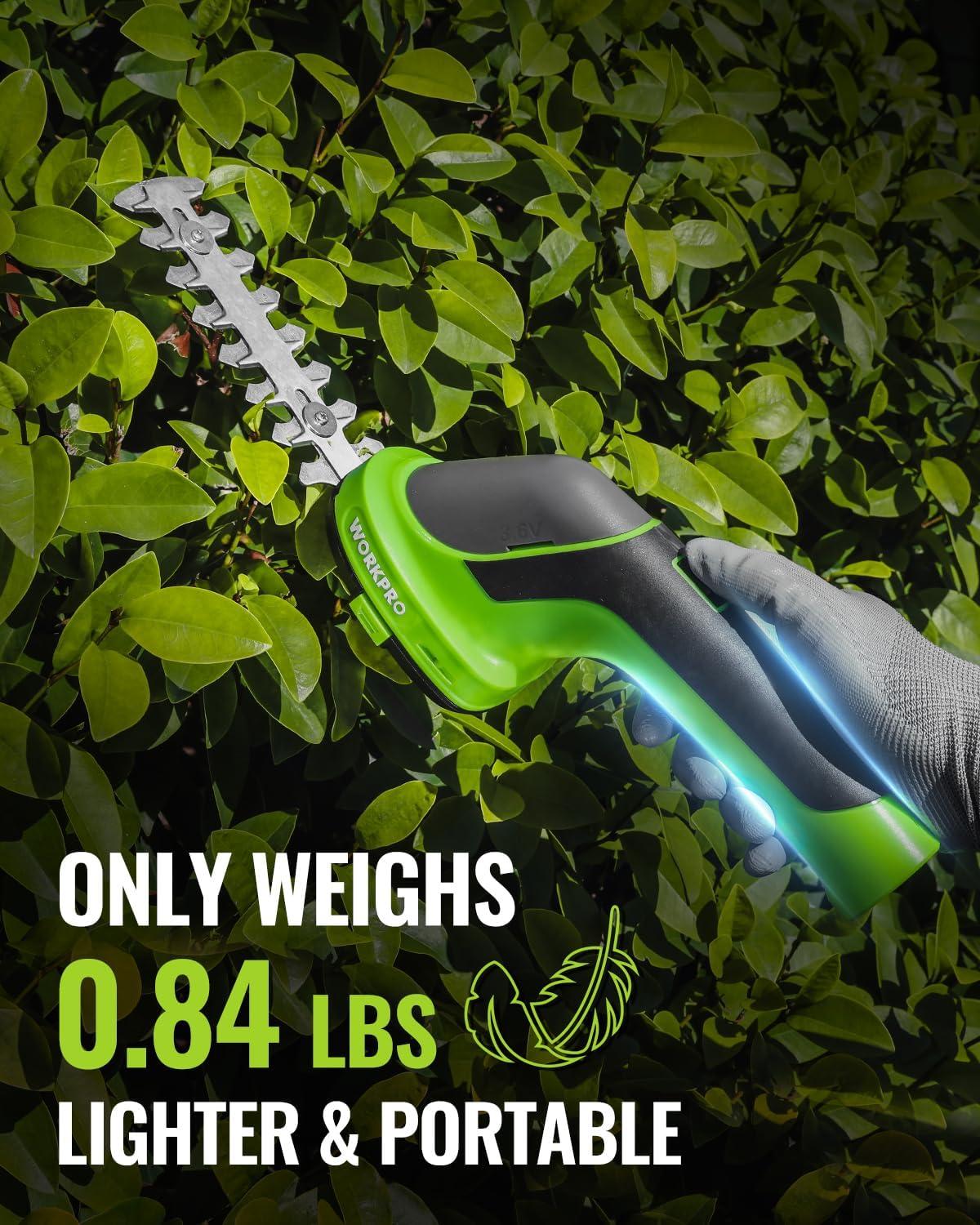 image:imageWORKPRO 36V Hedge Trimmer Cordless 3in1 Electric Hedge Trimmer amp Grass Cutter with 37 Wheeled Extension Pole 40Ah Removable Battery amp TypeC Cable Lightweight Bush Trimmer for Lawn amp GardenHandheld Grass Shear