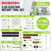 image:imageWORKPRO 157PCS Home Tool Set with 20V Power Drill Pink amp WORKPRO Cordless Rotary Tool Kit with 71pcs Accessories  Green